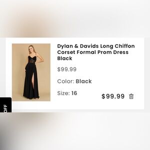 Black Chiffon Corset Formal Dress